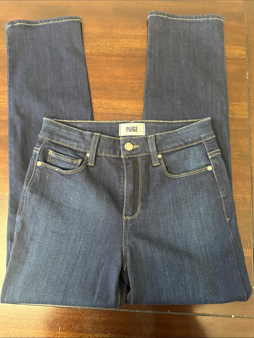 PAIGE Dark Indigo High-Rise Slim Jeans